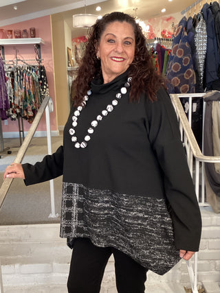 CONTRAST TUNIC - WHITE MULTI