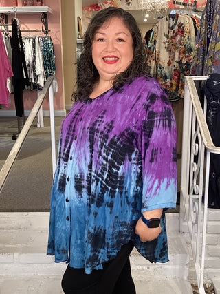 Aku Blouse - DD Purple/Indigo