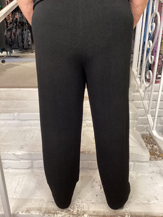 BOUCLE TAPER PANT - BLACK