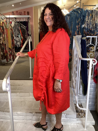 L/S CIRCLE DRESS - RED