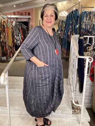 STRIPE DRESS - BLUE