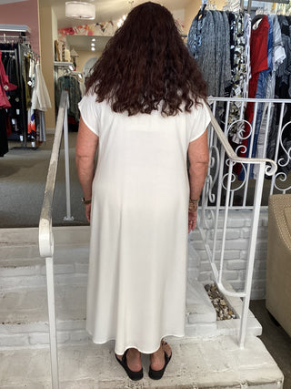 S/S Patch Dress - White Combo