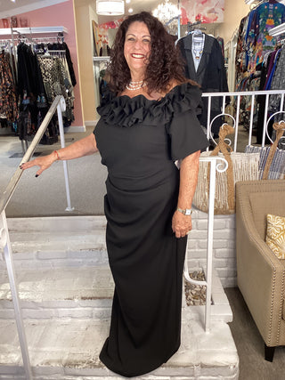 OFF SHOULDER RUFFEL DRESS