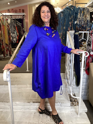 L/S CIRCLE DRESS - BLUE