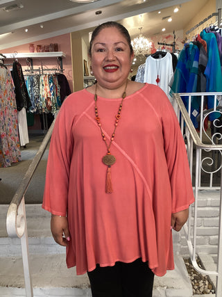 2726 Diagonal Seam Tunic - Ketchup
