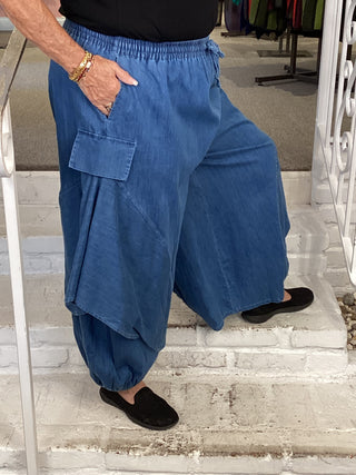 FLAP PANT - DENIM