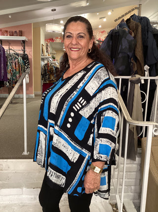 DENISE TUNIC - BLUE & BLACK