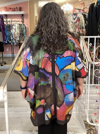 Silk Long Kimono - Evening Jewel