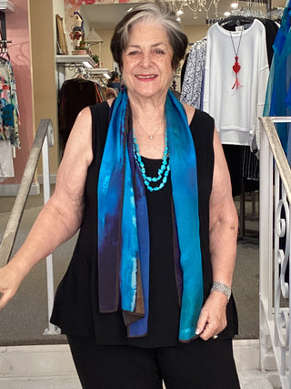 Silk Scarf - Midnight Blue