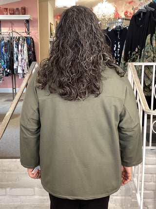 MESH COLLAR JACKET - GREEN