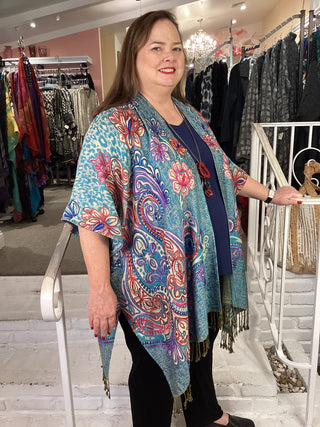 REVERSIBLE DUSTER - 2E TURQ