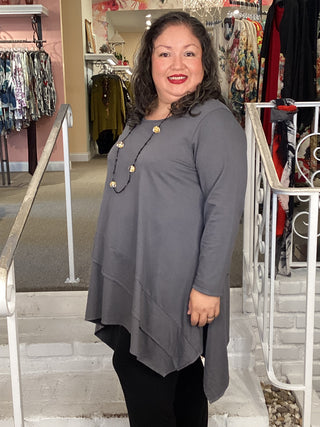 Asymmetric Pullover - Charcoal