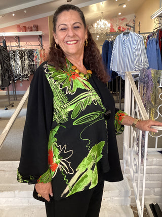 CROSSOVER JACKET - LIME FLOWER