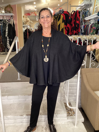 CASHMERE SHAWL - GREY/BLACK