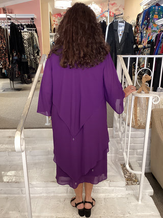 TIERED DRESS & JKT - PURPLE