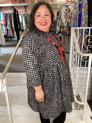 GT1592 Check B&W Dress