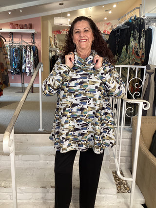 FLEECE COWL NECK TUNIC - COPPE