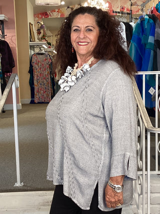 2248 Silver Stripe Top - Natural