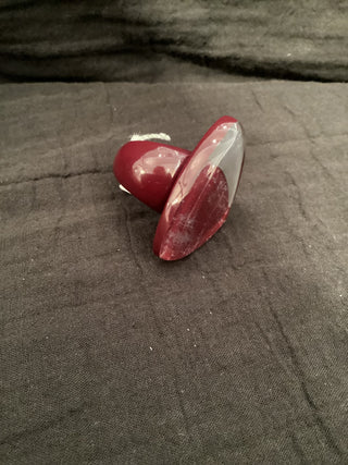 BURGUNDY/SILVER RING