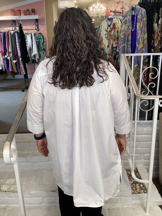 JT1080 Button Flap Tunic - White