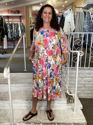 OLIVA DRESS - PINK BOUQUET