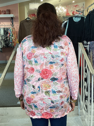 CRINKLE DRAWSTRING TOP - PINK