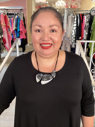 3 NECKLACE BLACK & SILVER