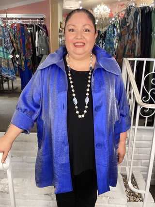 SHIMMER SWING JACKET - ROYAL B