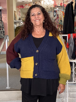 AS945H PATCH CARDIGAN - HONEY