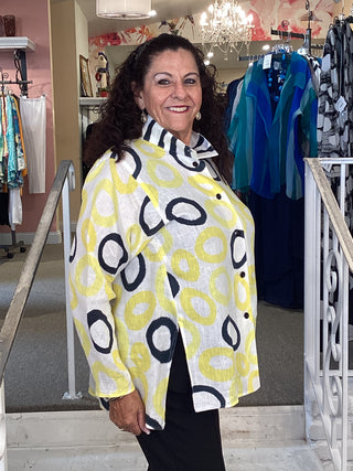 Issey Top - Yellow/Black Circles
