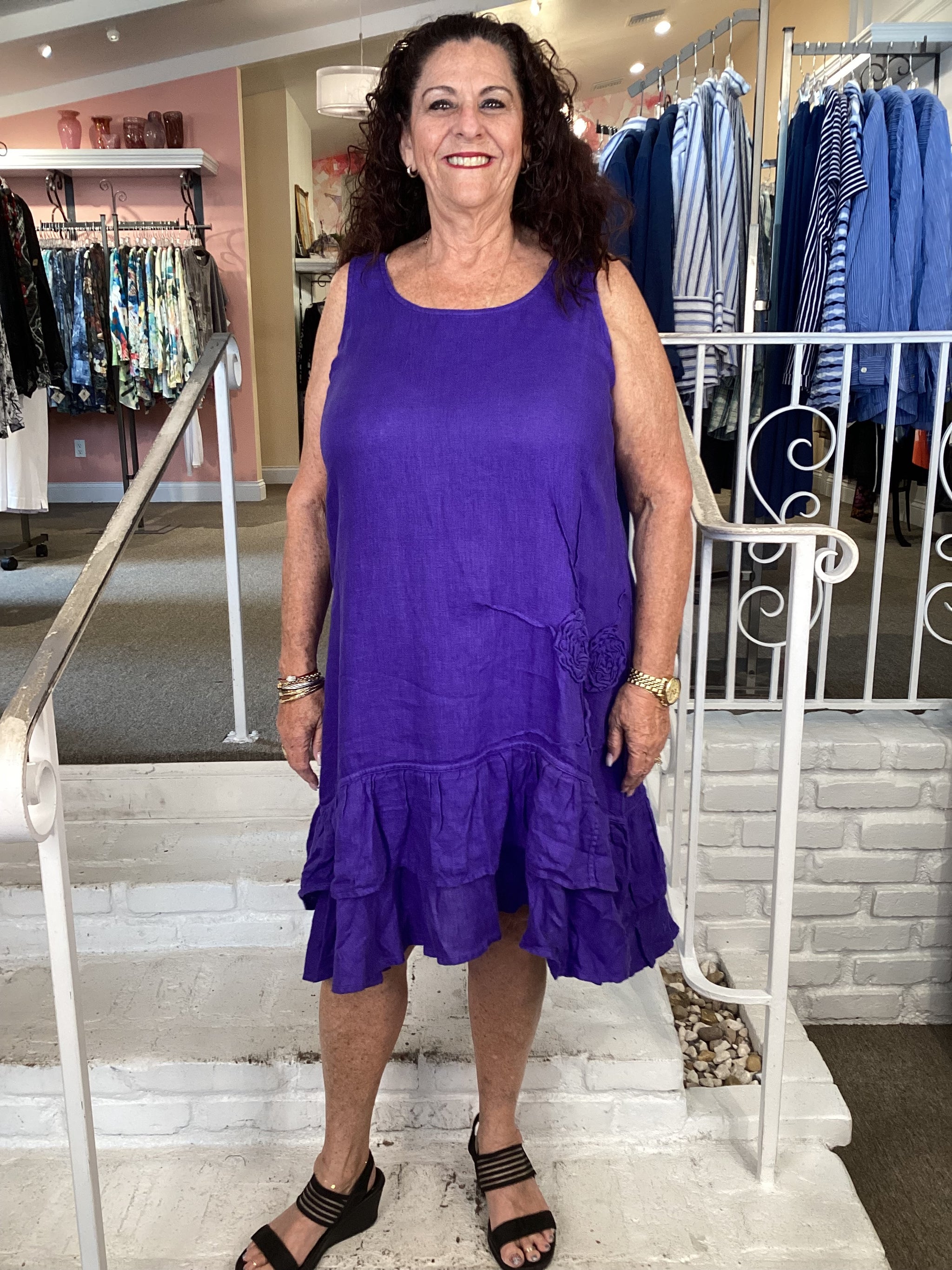 purple gauze dress Nation LTD Mindy Peasant Double Gauze Crinkle Pink/Purple Dress Size M