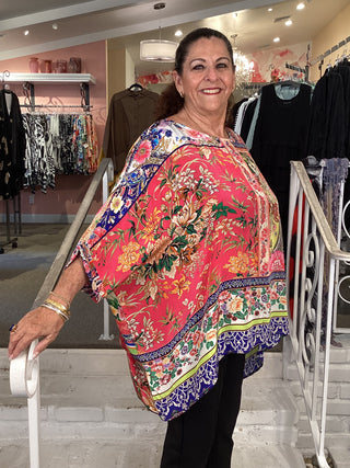 SILKY PONCHO - PINK