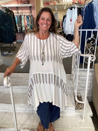 Yoga Mix Tunic - Linen White Combo