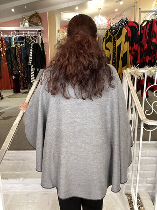 CASHMERE SHAWL - GREY/BLACK