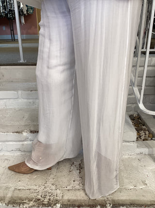 SATIN PANT - WHITE
