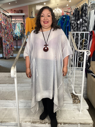 OPORTUNA DRESS - WHITE/INDIGO