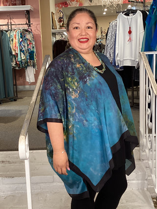 Silk Long Kimono - Lagoon