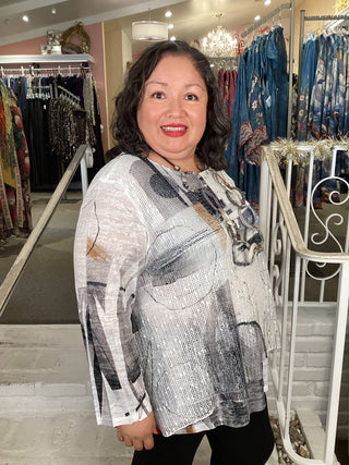 MESH OVERLAY TUNIC- TANGO