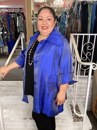 SHIMMER SWING JACKET - ROYAL B