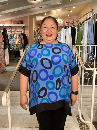 KC10 Elia Crepe Tunic - Blue Circles