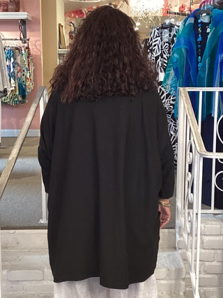 COTTON 2 PKT TUNIC - BLACK