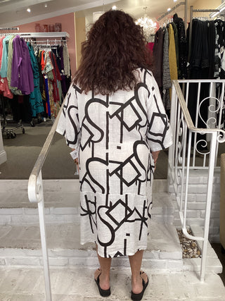 GEO TUNIC DRESS - WHITE