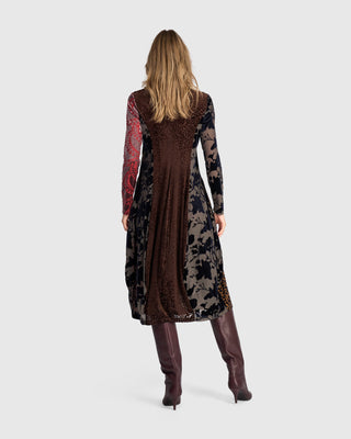 AD902R Cocoon Mix Velvet Dress in Regal by Alembika