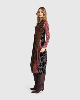 AD902R Cocoon Mix Velvet Dress in Regal by Alembika