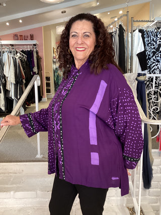 BOXY JACKET-PURPLE BLOCK COMBO