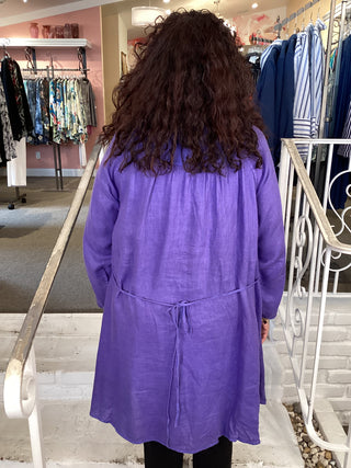 LINEN GAUZE TUNIC - PURPLE
