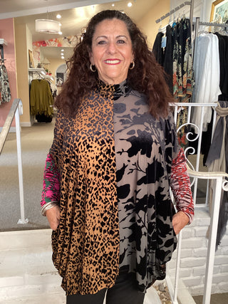 AT800R Cut Velvet Tunic in Regal Mix by Alembika