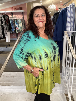 S/S KIANA TOP - DD TURQ/CHARTR
