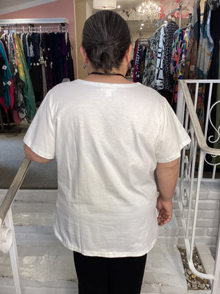 S/S V TEE - WHITE
