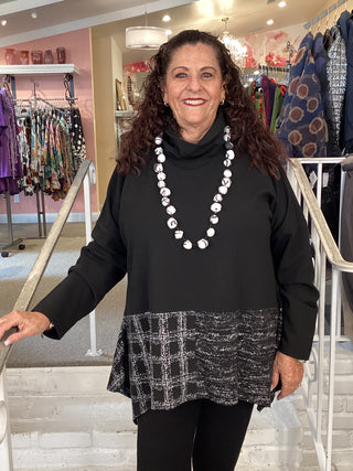 CONTRAST TUNIC - WHITE MULTI